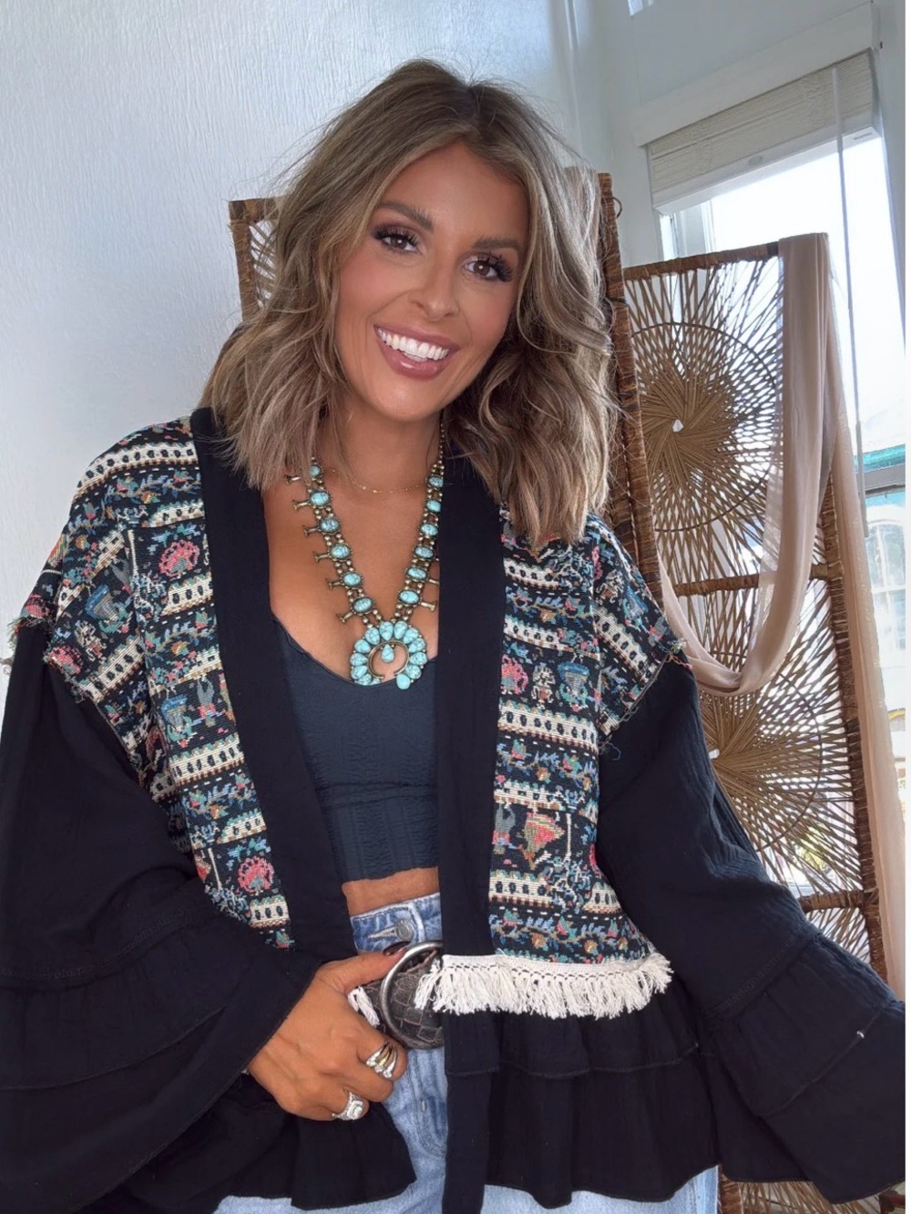 POL BETHANY WOVEN OPEN JACKET - Picture 3 of 7